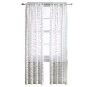 CHF Industries Window Curtains One Rod Pocket Panel 50in X 84in Liryc White